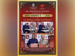 
      
      Abhishek Singhvi establishes Rs 2 crore endowment at OBJGU
      
      