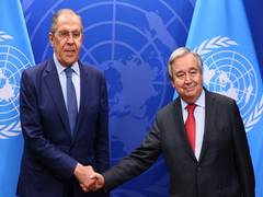 
      
      Lavrov meets UN Secy General 
      
      