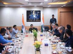 
      
      Union Transport Minister Gadkari holds bilateral meeting
      
      