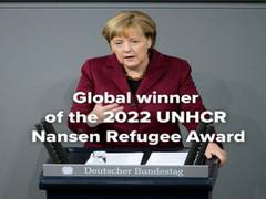 
      
      Former German chancellor Merkel wins UN refugee agency prize
      
      