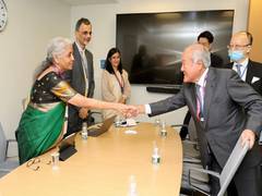 
      
      Nirmala Sitharaman meets Japanese counterpart Shunichi Suzuki 
      
      