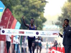 
      
      Regasa, Cheptai bag maiden Delhi Half Marathon crowns
      
      