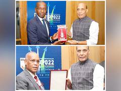 
      
      Rajnath Singh meets counterparts from Mozambique, Madgascar
      
      