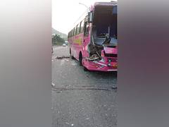 
      
      Four players, coach injured after bus collided with truck 
      
      