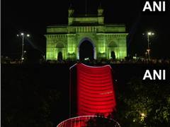 
      
      Gateway of India, Bombay Stock Exchange building lit up for Diwali
      
      