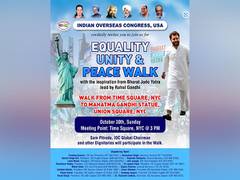 
      
      Congress' Bharat Jodo Yatra inspires New York march
      
      