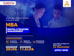 
      
      Apply for MBA in Digital & Telecom Management at SIDTM via SNAP
      
      