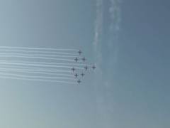 
      
      IAF's Surya Kiran aerobatic team carries out flying display
      
      