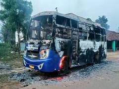 
      
      Chhattisgarh: Naxals set ablaze vehicles, towers
      
      