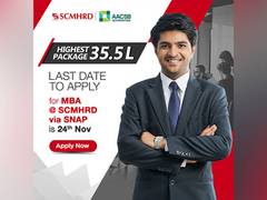 
      
      SCMHRD: Applications for MBA programmes to close on Nov 24
      
      