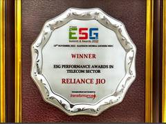 
      
      Reliance Jio bags 'ESG Performance in Telecom Sector' award
      
      
