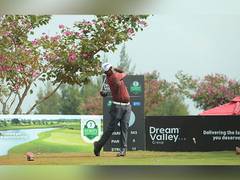 
      
      Om Prakash matches course record of 63 to top at halfway stage
      
      