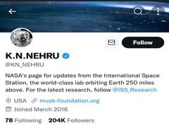 
      
      Tamil Nadu minister KN Nehru's Twitter account hacked
      
      
