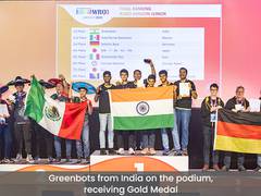 
      
      Greenbots wins gold medal at World Robot Olympiad, Germany
      
      