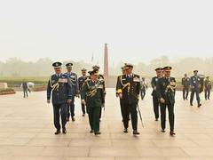 
      
      Navy Day: Top brass of Defence Forces pay homage at War Memorial
      
      