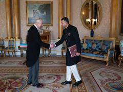 
      
      Vikram Doraiswami presents credentials to King Charles 
      
      
