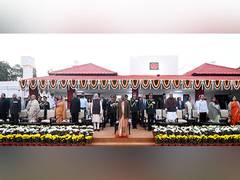 
      
      President Murmu, PM Modi attend 'At Home' reception at Army House
      
      