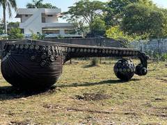 
      
      Artists make 'Rudra Veena' weighing 5 tons from scraps 
      
      
