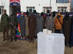 
      
      J&K: Drug racket busted, 5 cops among 17 arrested
      
      