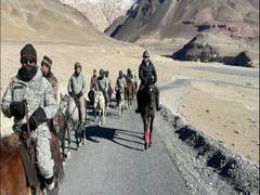 
      
      Army horsemen travel in super high altitude in Eastern Ladakh
      
      