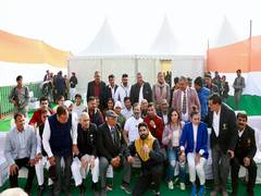 
      
      Rahul meets Haryana athletes during Bharat Jodo Yatra
      
      