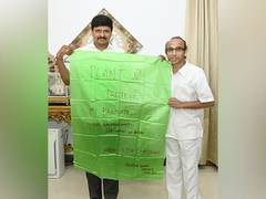 
      
      Green activist Satish Sikha meets MP Joginpally Santosh Kumar 
      
      
