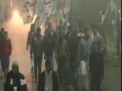 
      
      Bharat Jodo resumes from Haryana's Ambala amid dense fog
      
      