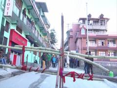 
      
      Joshimath: Road between tilted hotels blocked ahead of demolition
      
      