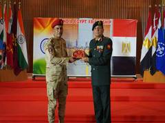 
      
      Indian Army felicitates Egyptian Armed Forces marching contingent
      
      