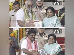 
      
      Telangana Governor felicitates MM Keeravani and Chandrabose
      
      