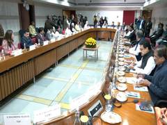 
      
      All party meeting in Parliament begins, Congress leaders absent
      
      