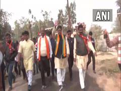 
      
      Tripura CM Manik Saha conducts door to door campaign in Agartala
      
      