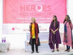 
      
      Secretary Hillary Clinton Visits the Desai Foundation Trust
      
      