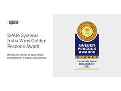 
      
      EPAM Systems India wins Golden Peacock Award for CSR Programs
      
      