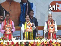 
      
      JP Nadda along with CM Manik Saha releases BJP's manifesto
      
      