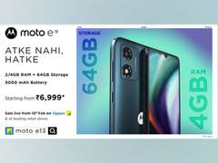 
      
      moto e13 goes on sale today from 12 pm on Flipkart 
      
      