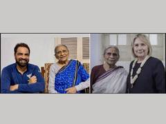 
      
      Hillary Clinton and Jay Patel pays homage to Elaben Bhatt
      
      