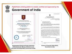 
      
      Right2Vote's Online Election System is certified by STQC
      
      