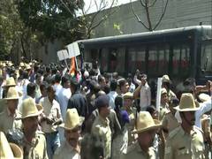 
      
      Congress stages protest over BJP minister Narayan's remark 
      
      