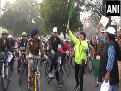 
      
      Bike rally held in Delhi to connect young women with police 
      
      