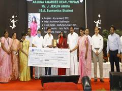 
      
      Deaflympian Jerlin Anika honoured for her contribution
      
      