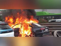
      
      Car catches fire in Delhi's Chhattarpur area, put out
      
      