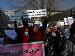 
      
      Afghan women in Kabul protest for right to education, work
      
      