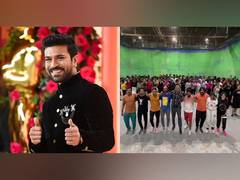 
      
      Prabhu Deva grooves on 'Naatu Naatu' to welcome Ram Charan
      
      