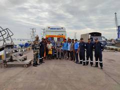 
      
      Indian Navy rescues 7 fishermen in Gujarat's Okha
      
      