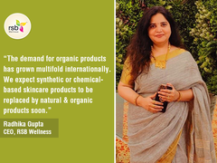 
      
      Radhika Gupta announces organic skin and hair care
      
      