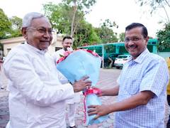 
      
      Nitish Kumar, Tejashwi Yadav meet Arvind Kejriwal in Delhi
      
      