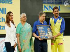 
      
      Dhoni receives special memento for leading CSK 200th time in IPL
      
      