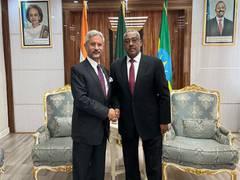 
      
      Jaishankar meets Ethiopian counterpart in Addis Ababa 
      
      