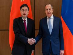 
      
      Russian Foreign Minister Sergey Lavrov holds talks with Chinese counterpart Qin Gang in Uzbekistan
      
      